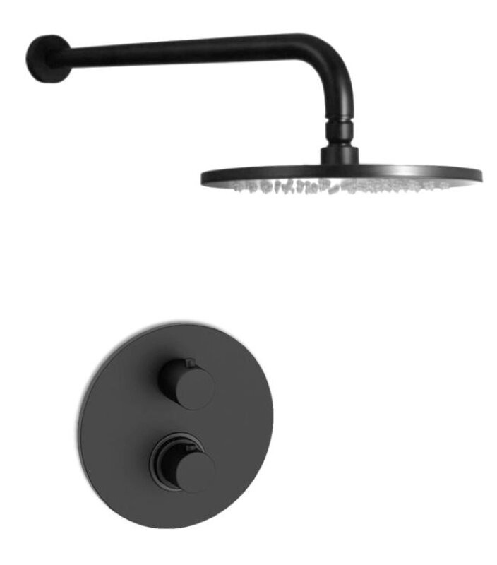 Изображение товара Душевая система Paffoni KIT LIGKITLIQ013NO встраиваемая термостатическая черный матовый