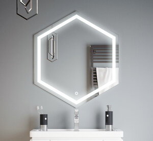 Изображение товара Зеркало Corozo Теор, 70 х 80 см, LED-подсветка, сенсор, подвесное, цвет белый, SD-00000922