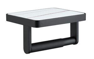 Изображение товара Держатель туалетной бумаги Iddis On-X ONXBL01i43, открытый, с полкой со вставкой из белого камня, черный матовый