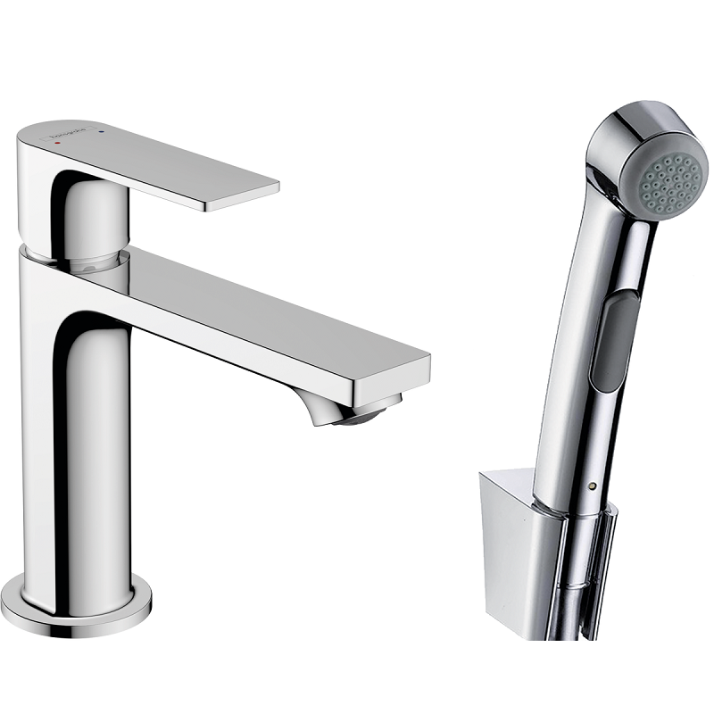 Изображение товара Смеситель для раковины с гигиеническим душем Hansgrohe Rebris E, 72216000, хром Изображение товара Смеситель для раковины с гигиеническим душем Hansgrohe Rebris E, 72216000, хром