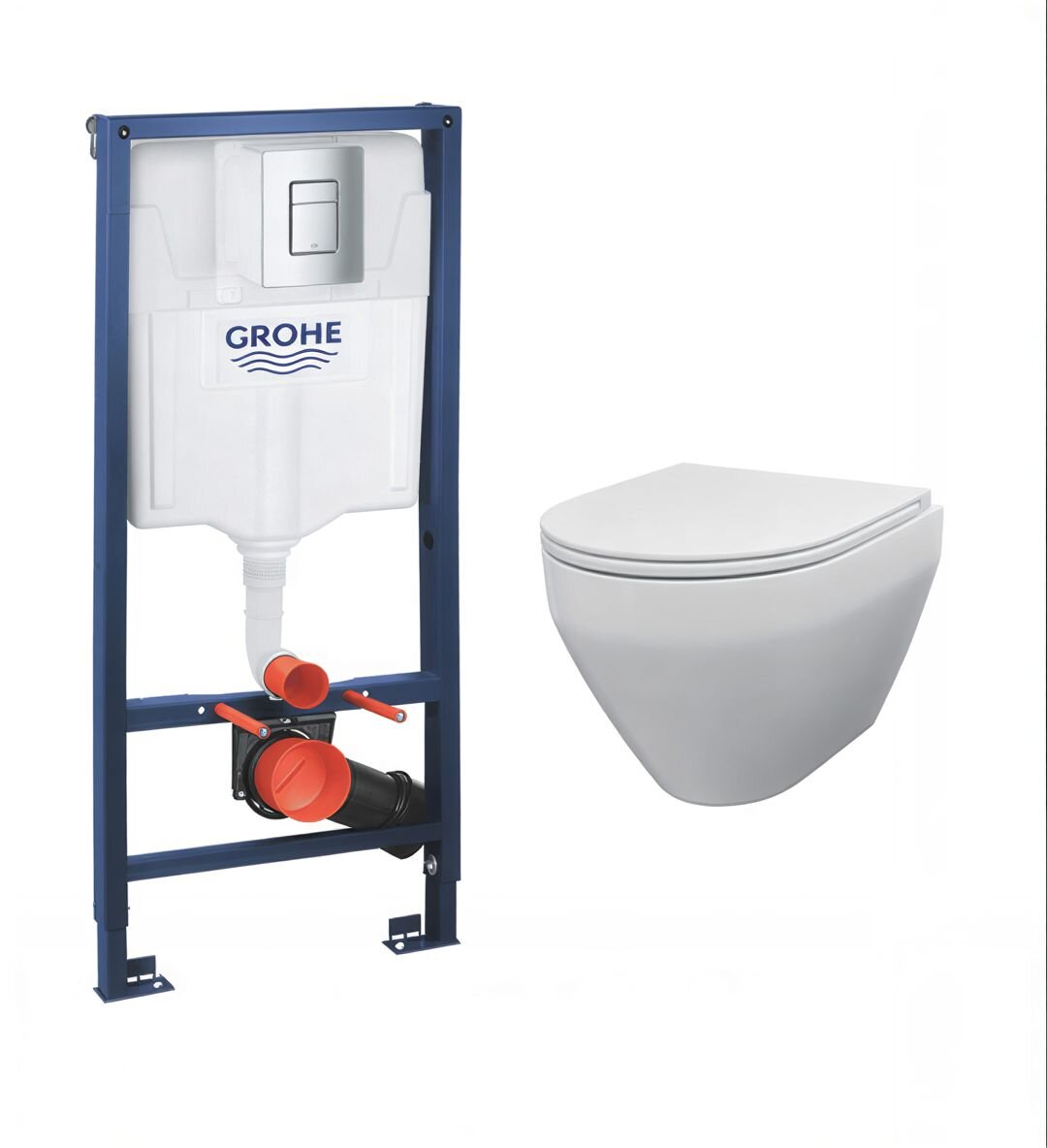 Изображение товара Инсталляция Grohe Rapid SL c безободковым унитазом AM.PM Spirit V2.0 FlashClean C701700WH, клавиша хром, комплект Santehnica.ru Изображение товара Инсталляция Grohe Rapid SL c безободковым унитазом AM.PM Spirit V2.0 FlashClean C701700WH, клавиша хром, комплект Santehnica.ru