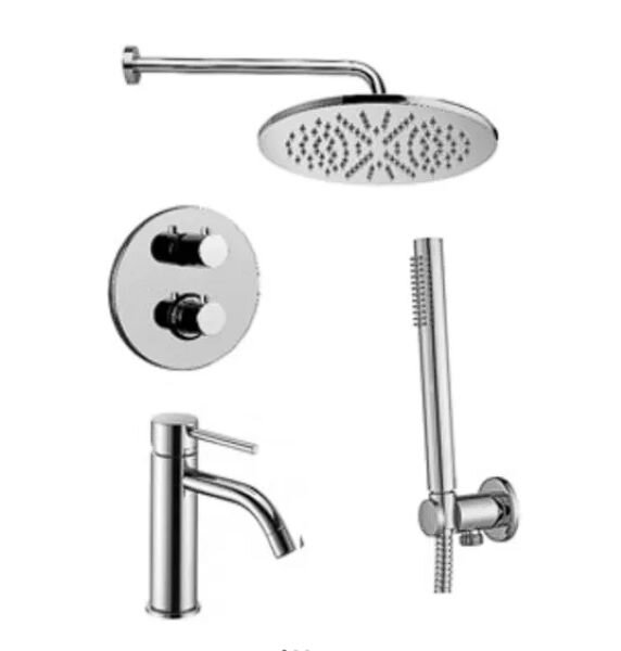 Изображение товара Душевая система Paffoni KIT LIG KITLIQ018CR071 (термостатическая, встроенная, хром)