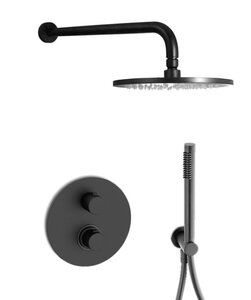 Изображение товара Душевая система Paffoni KIT LIG KITLIQ018NOKING встраиваемая, термостатическая, черный матовый