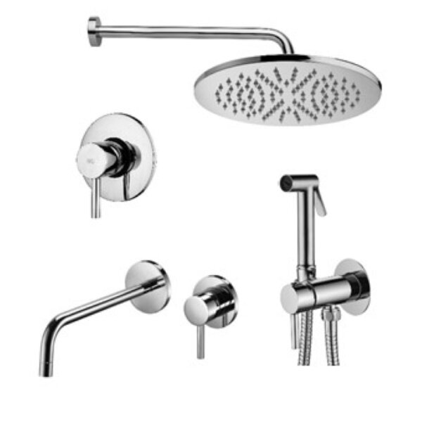 Изображение товара Комплект смесителей Paffoni KIT LIG с гигиеническим душем встраиваемый хром