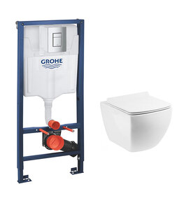 Изображение товара Инсталляция Grohe Rapid SL с унитазом BelBagno Carina BB514CHR