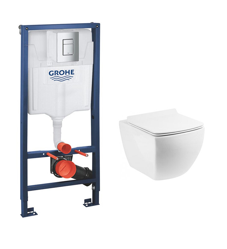 Изображение товара Инсталляция Grohe Rapid SL с унитазом BelBagno Carina BB514CHR