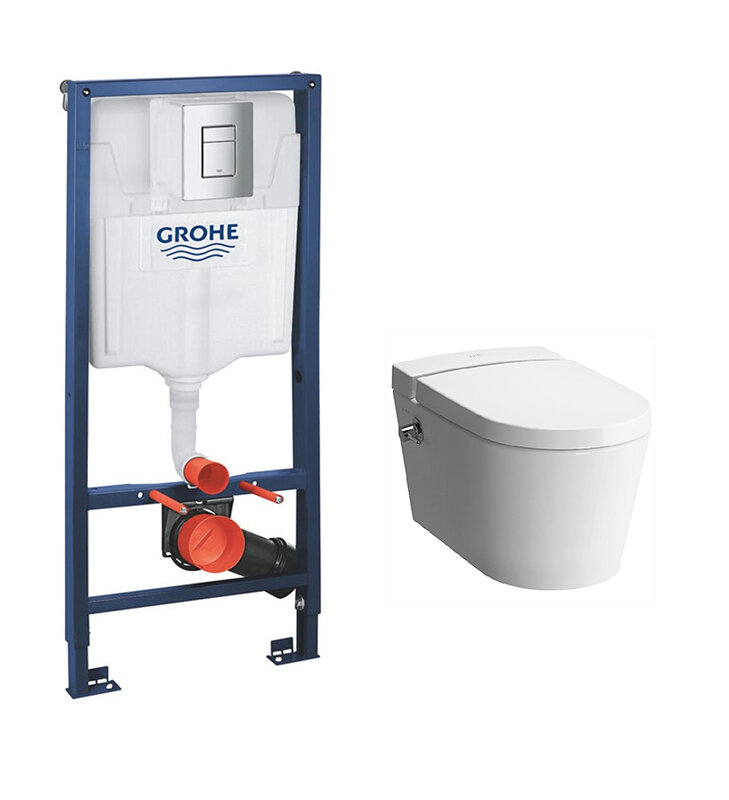 Изображение товара Инсталляция Grohe Rapid SL c безободковым унитазом VitrA Nest 5176B003-6233, хром, микролифт