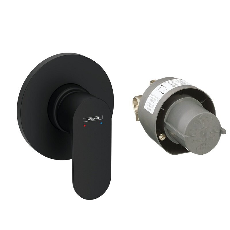 Изображение товара Смеситель для душа Hansgrohe Rebris S, однорычажный, черный матовый, встроенный