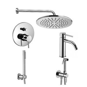 Изображение товара Комплект смесителей Paffoni KIT LIG KITZLIG015CR071 с гигиеническим душем, со смесителем для раковины, хром