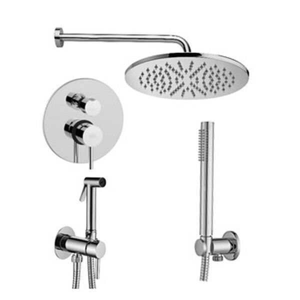 Изображение товара Душевая система Paffoni KIT LIG KITZLIG018CR встраиваемая, с гигиеническим душем, хром