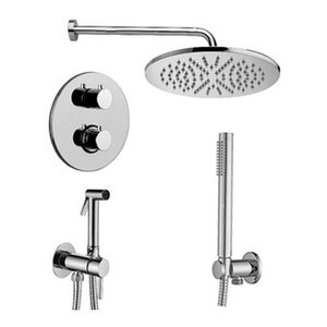 Изображение товара Душевая система Paffoni KIT LIG KITZLIQ018CR встраиваемая, термостатическая, с гигиеническим душем, хром