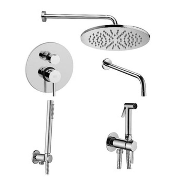 Изображение товара Душевая система Paffoni KIT LIG KITZLIG019CR045 встраиваемая, с гигиеническим душем, с изливом, хром