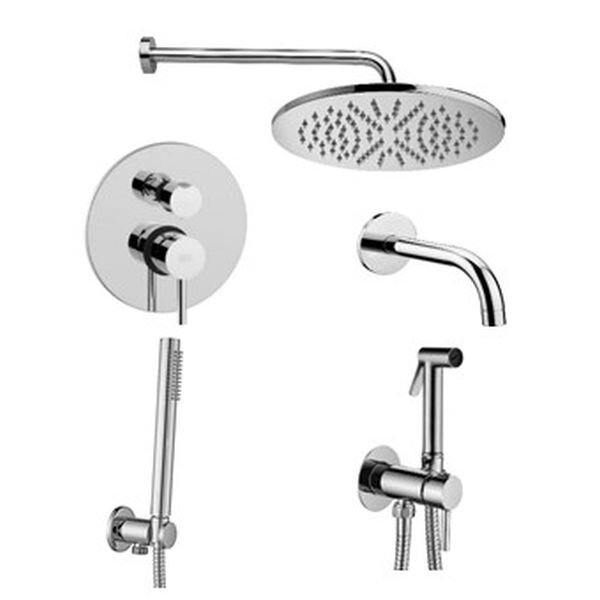 Изображение товара Душевая система Paffoni KIT LIG KITZLIG019CR139 встраиваемая, с гигиеническим душем, с изливом, хром