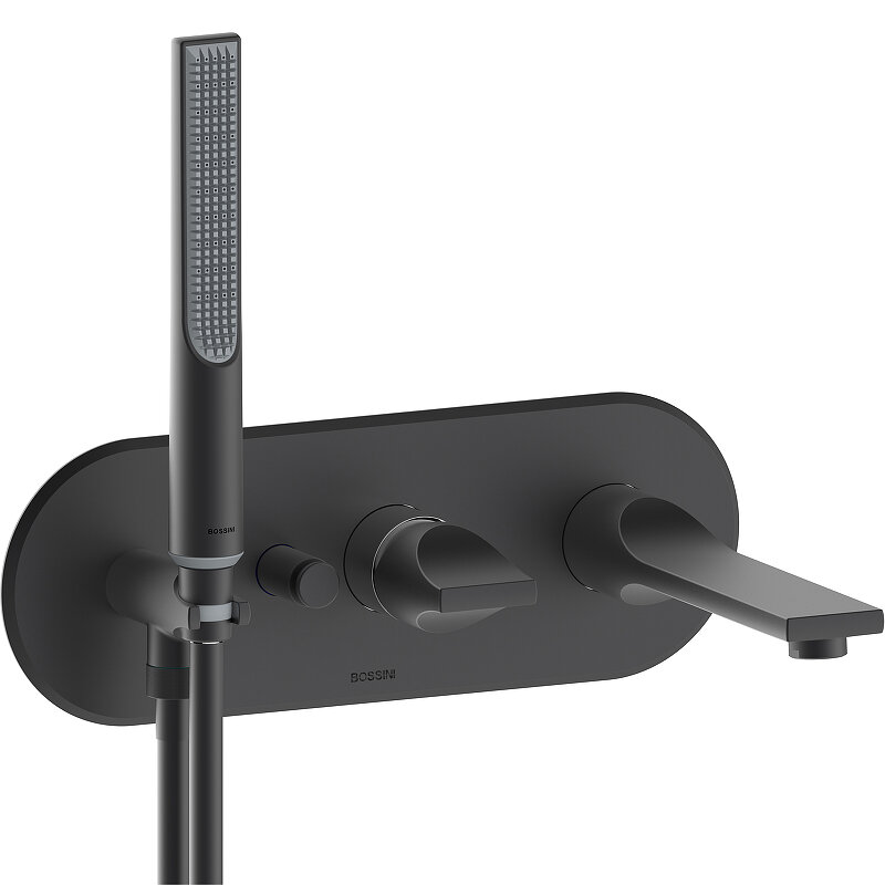 Изображение товара Смеситель для ванны Bossini Apice Z00555.073 черный матовый с ручным душем