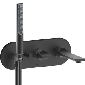 Изображение товара Смеситель для ванны Bossini Apice Z00555.073, с ручным душем и шлангом, цвет черный матовый