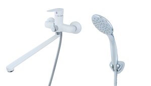 Изображение товара Смеситель Smartsant Смарт-Бриз SM343502AW для ванны и душа, хром/белый
