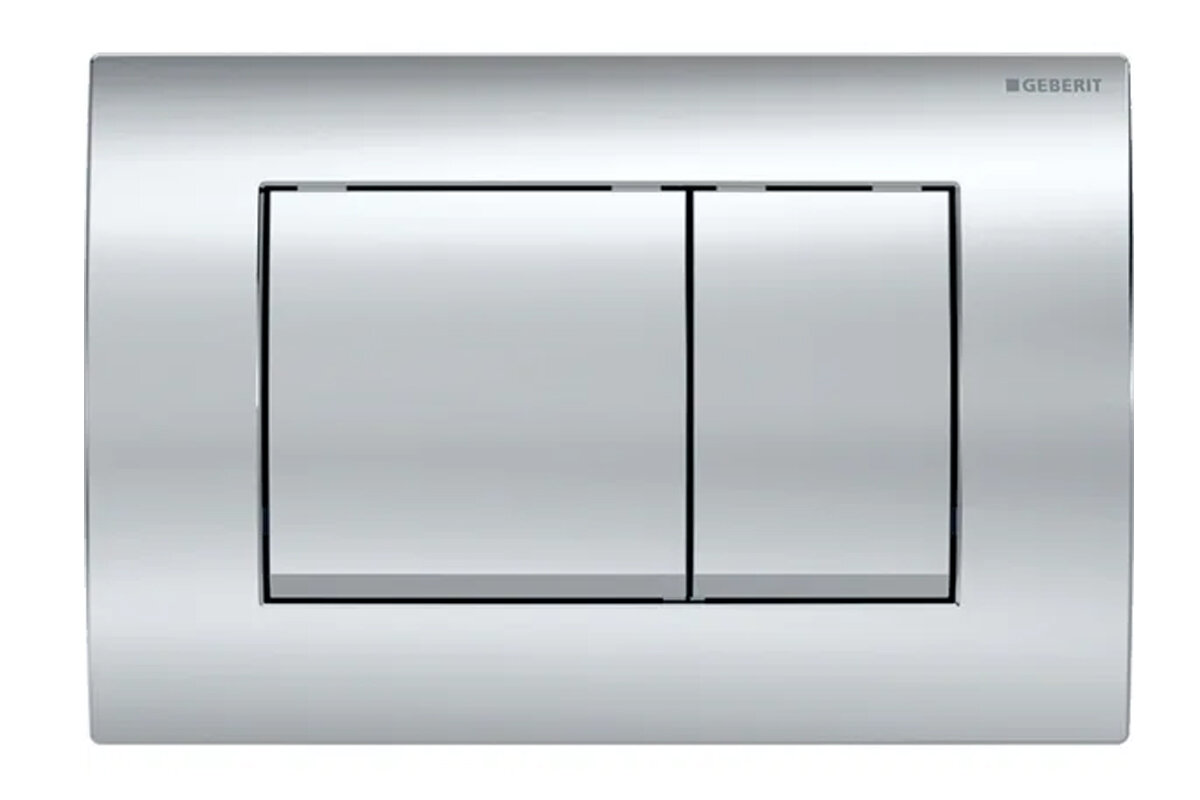 Изображение товара Клавиша смыва Geberit Delta 115.137.21.1 глянцевый хром двурежимная для унитаза
