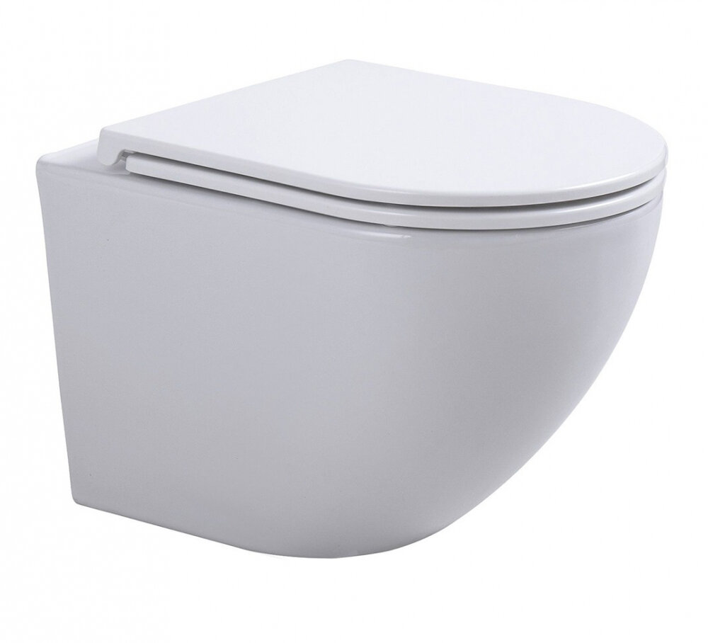 Изображение товара Подвесной безободковый унитаз Sintesi Evi с микролифтом белый