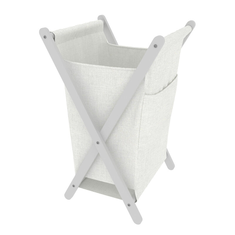 Изображение товара Корзина для белья WasserKraft Nau WB-773-L белая напольная вместительная