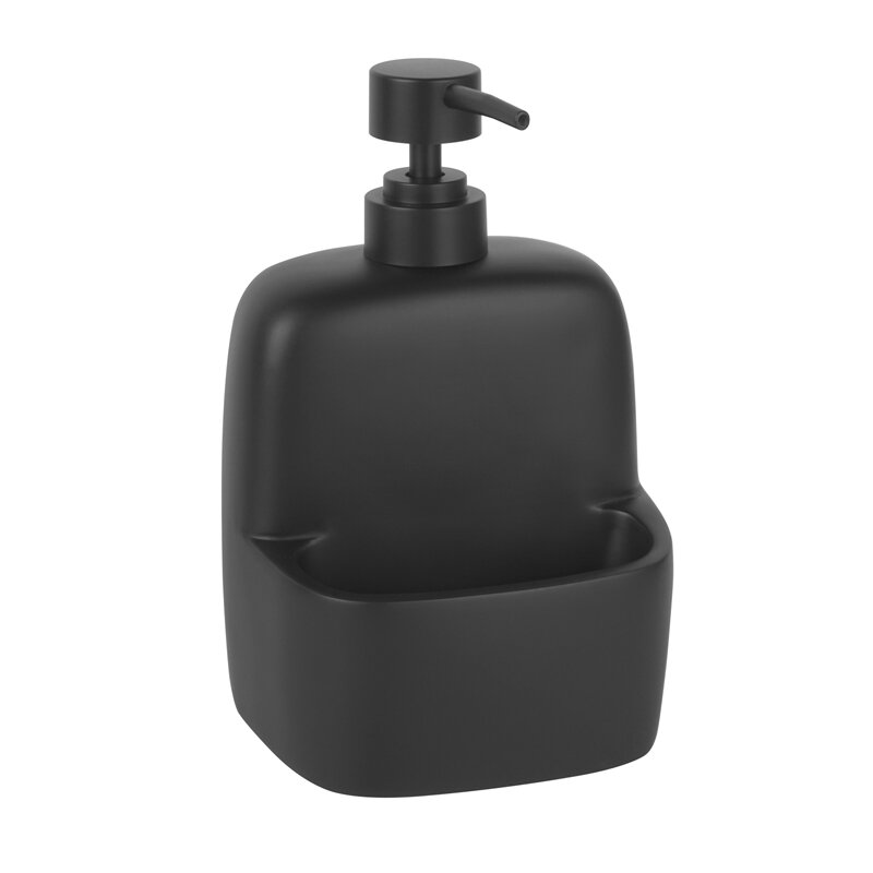 Изображение товара Дозатор WasserKraft Серия К, с емкостью для губки, 400 мл, цвет черный матовый, K-8499BLACK Изображение товара Дозатор WasserKraft Серия К, с емкостью для губки, 400 мл, цвет черный матовый, K-8499BLACK