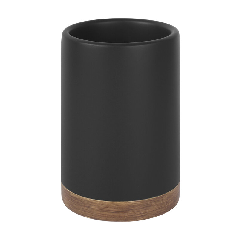 Изображение товара Стакан для щеток WasserKRAFT Vils K-6128 черный матовый дерево настольный