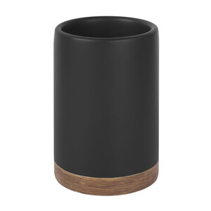 Изображение товара Стакан для щеток WasserKRAFT Vils, черный матовый/дерево, K-6128