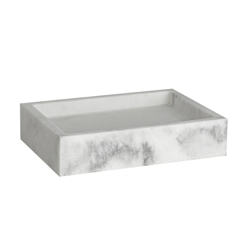 Изображение товара Мыльница WasserKRAFT Kammel, настольная, белая/серый, размер 12.1х8.4х2 см