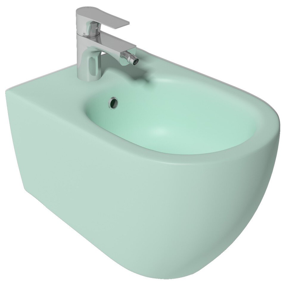 Изображение товара Биде Isvea Infinity 10NF41001-2T Подвесное 36.5x53x38 см Фарфор мятно-зеленый матовый