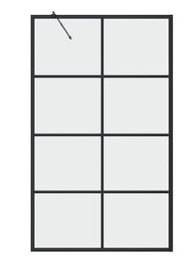 Изображение товара Шторка на ванну Grossman 100x150 см стекло прозрачное с рисунком профиль черный