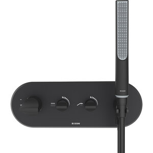 Изображение товара Смеситель для душа Bossini Apice Z00523.073, термостатический, с ручным душем, цвет черный матовый