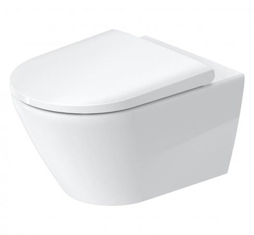 Изображение товара Подвесной унитаз Duravit D-Neo Rimless безободковый белый с сиденьем микролифт