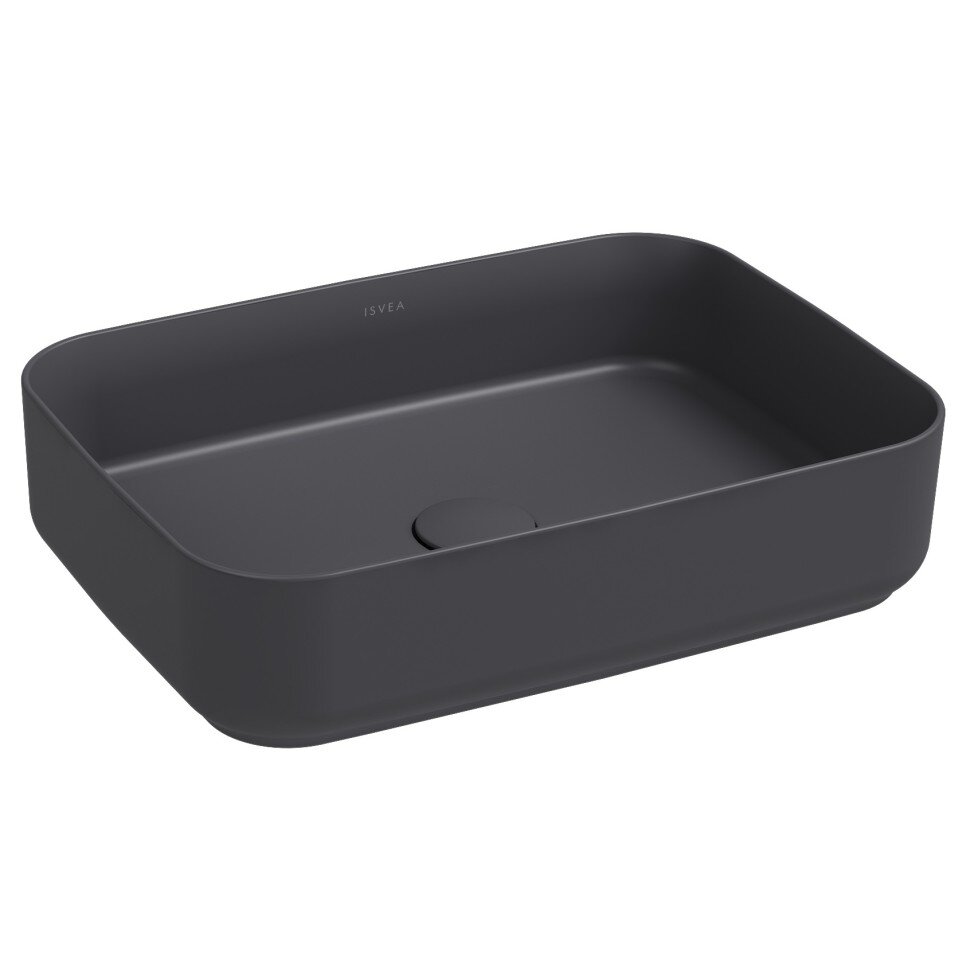 Изображение товара Раковина Isvea Infinity 50 см, накладная, антрацит матовый, 10NF65050-2C