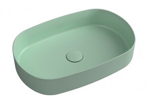 Изображение товара Раковина Isvea Infinity 10NF65055SV-2T 55 см, накладная, мятно-зеленый матовый