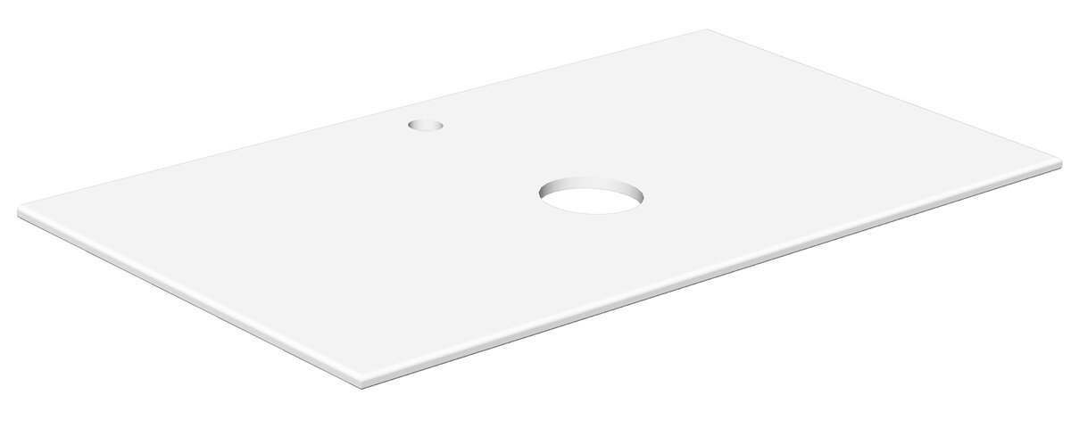 Изображение товара Столешница Radostone Solid Surface 100х49 см белый матовый монтаж накладной