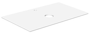 Изображение товара Столешница Radostone Solid Surface 100 х 49 см, с отверстиями, цвет белый матовый, SKON11005