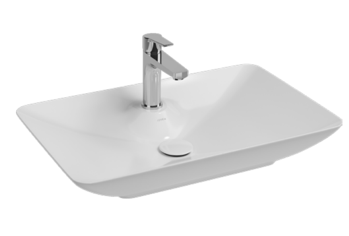 Изображение товара Раковина Isvea SistemaY Clear 65 см - накладная, белая, прямоугольная, угловая