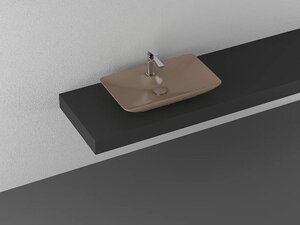 Изображение товара Раковина Isvea SistemaY Clear 65 см, накладная, с отверстием под смеситель, коричневый матовый, 10SY50065-2H