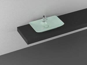 Изображение товара Раковина Isvea SistemaY Clear 65 см, накладная, с отверстием под смеситель, мятно-зеленый матовый, 10SY50065-2T