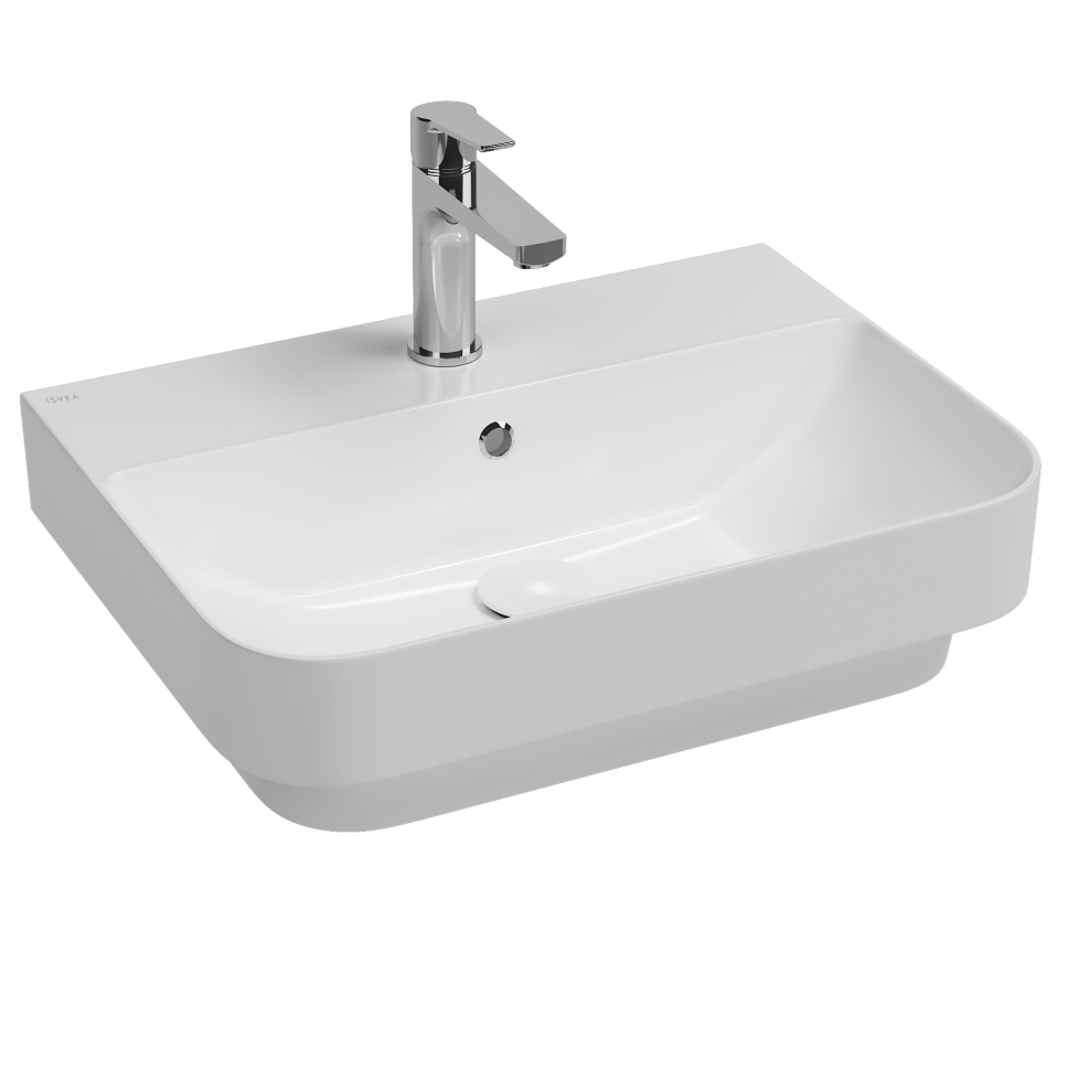 Изображение товара Раковина Isvea Sott'Aqua 57 см накладная белая с отверстием под смеситель