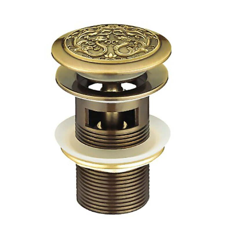 Изображение товара Донный клапан с переливом Bronze de Luxe Орнамент Clik-Clak бронза