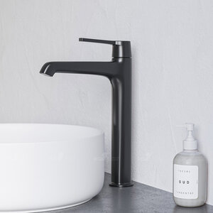 Изображение товара Черный смеситель для раковины RGW Shower Panels SP-311B, однорычажный, латунь