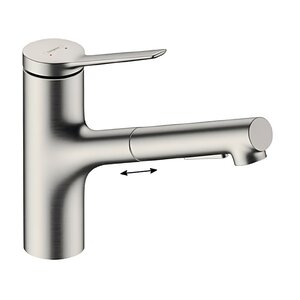 Изображение товара Смеситель для кухонной мойки Hansgrohe Zesis, 74800800, с выдвижным изливом, под сталь