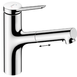 Изображение товара Смеситель для кухонной мойки Hansgrohe Zesis, 74801000, с выдвижным изливом, хром 