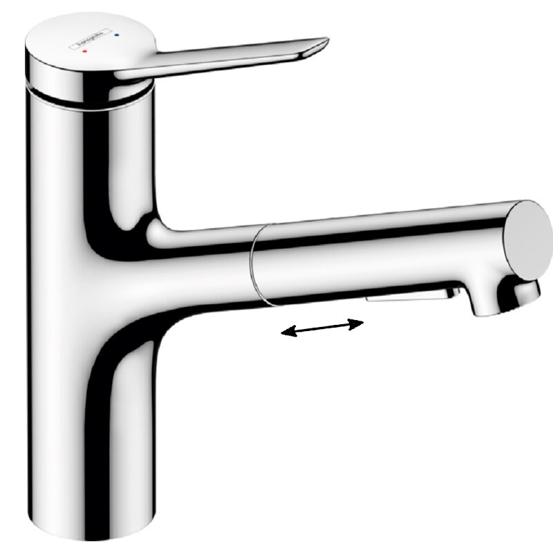 Изображение товара Смеситель для кухонной мойки Hansgrohe Zesis, 74801000, с выдвижным изливом, хром