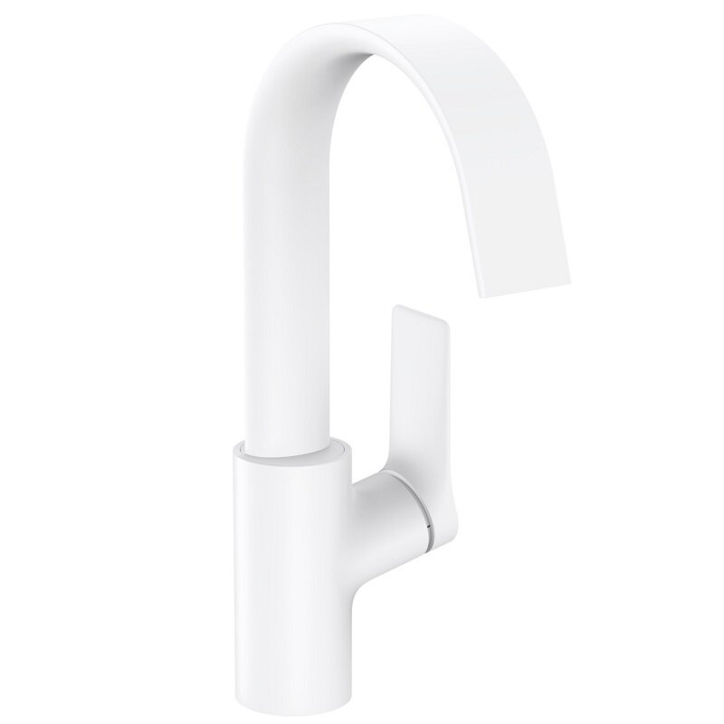 Изображение товара Смеситель для раковины Hansgrohe Vivenis белый матовый однорычажный поворотный