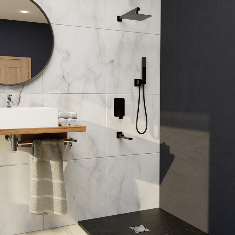 Изображение товара Душевая система RGW Shower Panels SP-56B с изливом черный матовый скрытый монтаж