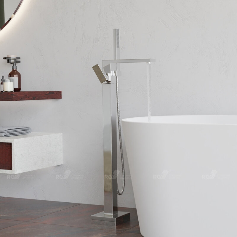 Изображение товара Смеситель для ванны и душа RGW Shower Panels 511405350-01 SP-350, напольный, с душевым гарнитуром, хром Изображение товара Смеситель для ванны и душа RGW Shower Panels 511405350-01 SP-350, напольный, с душевым гарнитуром, хром