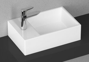 Изображение товара Раковина Isvea Purita 45 см, накладная, с отверстием под смеситель слева/справа, белый