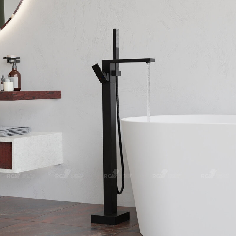 Изображение товара Смеситель для ванны и душа RGW Shower Panels 511405350-04 SP-350B, напольный, с душевым гарнитуром, черный матовый Изображение товара Смеситель для ванны и душа RGW Shower Panels 511405350-04 SP-350B, напольный, с душевым гарнитуром, черный матовый
