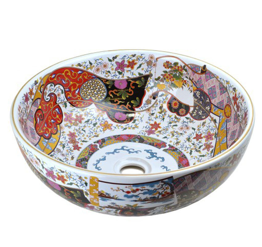 Изображение товара Раковина Bronze de Luxe Festival белая с орнаментом 42 см